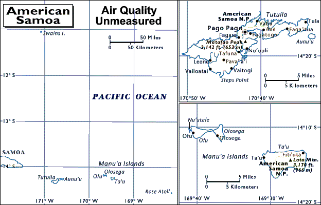 American Samoa Air Quality Map