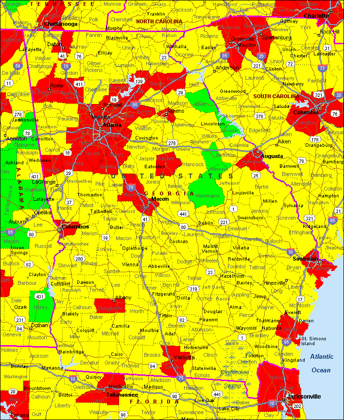 Georgia Air Quality Map