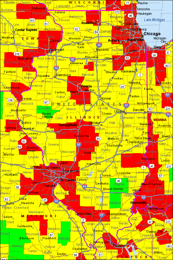 Illinois Air Quality Map