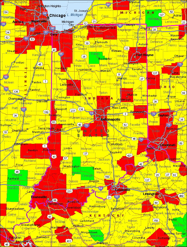 Indiana Air Quality Map