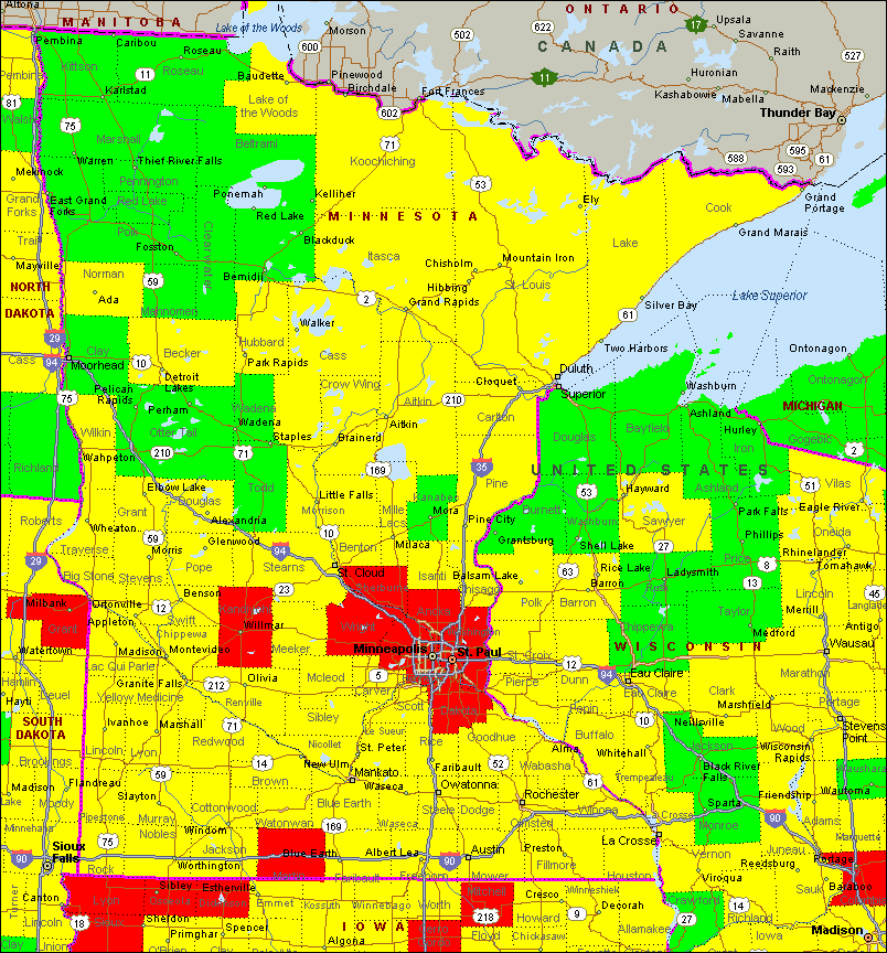 Minnesota Air Quality Map