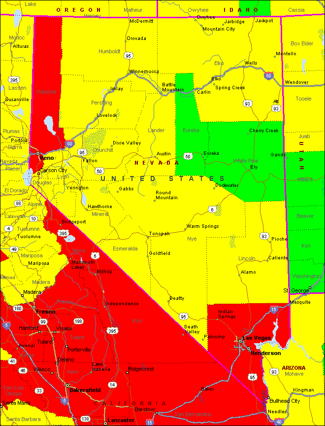 Nevada Air Quality Map