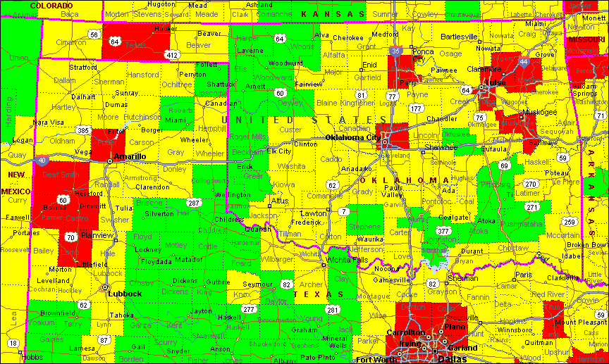 Oklahoma Air Quality Map