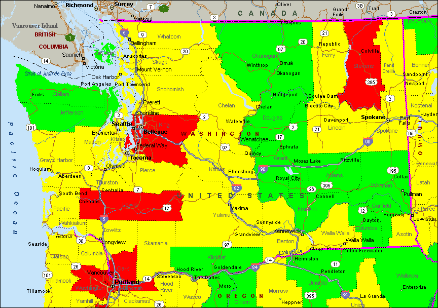 Washington Air Quality Map